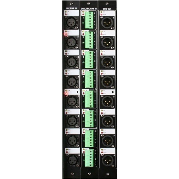 Плата расширения Allen & Heath Плата расширения Allen & HeathПлата расширения<br>Вертикальный модуль расширения, добавляющий 8 аналоговых комбинированных входов Phoenix к микшерным консолям серии iLive и микс-рэку iDR10.<br>