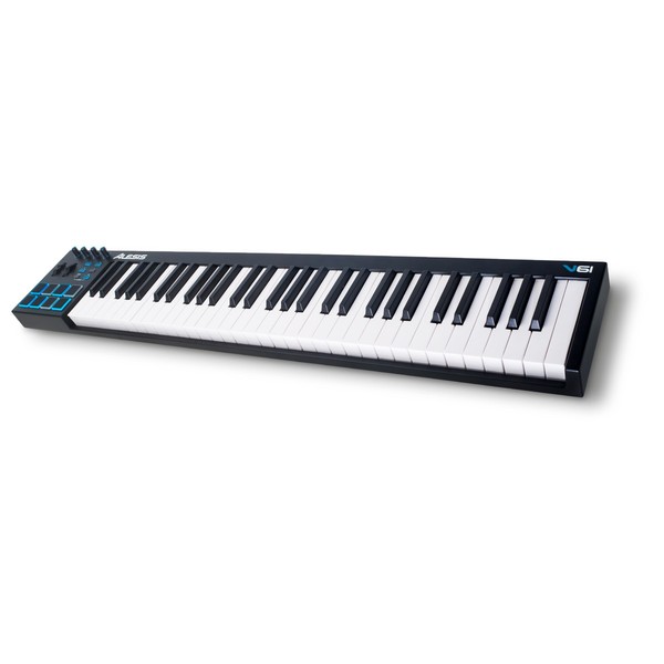 MIDI-клавиатура Alesis MIDI-клавиатура AlesisMIDI-клавиатура<br>MIDI-клавиатура с 61 чувствительной к скорости нажатия клавишей. 8 триггерных пэдов, 4 назначаемые ручки, 4 назначаемые кнопки, 2 кнопки транспозиции +/- 1 октава. USB-порт, возможность подключения педали сустейна. Все элементы управления подсвечиваются. Питание от шины USB. DAW Ableton Live Lite 9 и Xpand! 2 с коллекцией сэмплов в комплекте.<br>