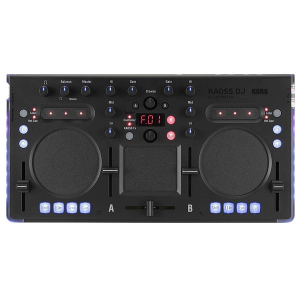 DJ контроллер Korg DJ контроллер KorgDJ контроллер<br>USB/DJ-контроллер с возможностью управления двумя реальными или виртуальными деками, оснащенный модулем KAOSS PAD для управления эффектами и синтезом. 120 эффектов в 13 категориях, платтеры для управления воспроизведением и встроенный аудиоинтерфейс. ПО Serato DJ Intro в комплекте.<br>
