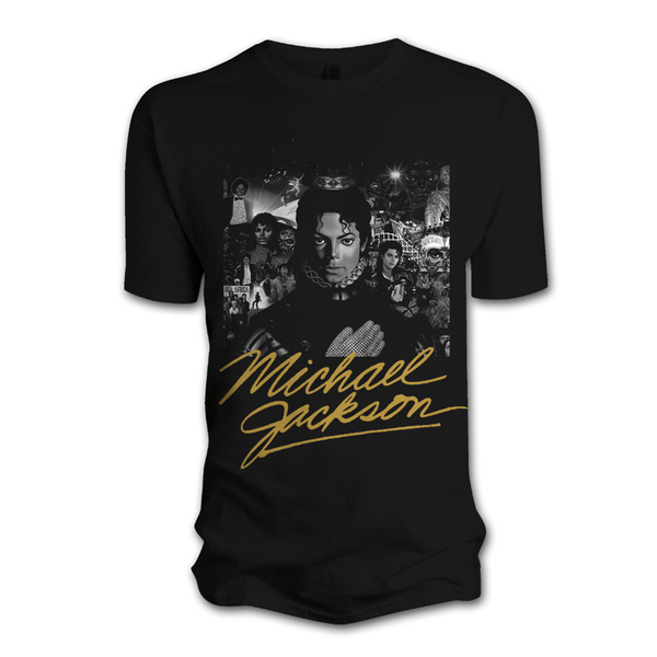   Michael Jackson - Black And White Cover Gold Black ( S) <br><br>